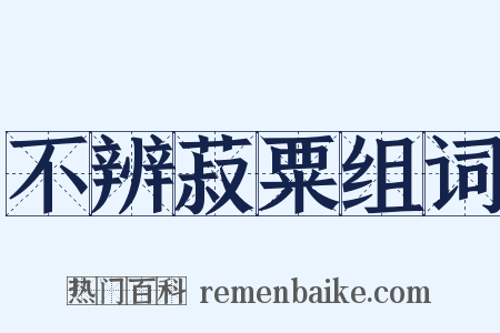 不辨菽粟组词是什么意思的图片